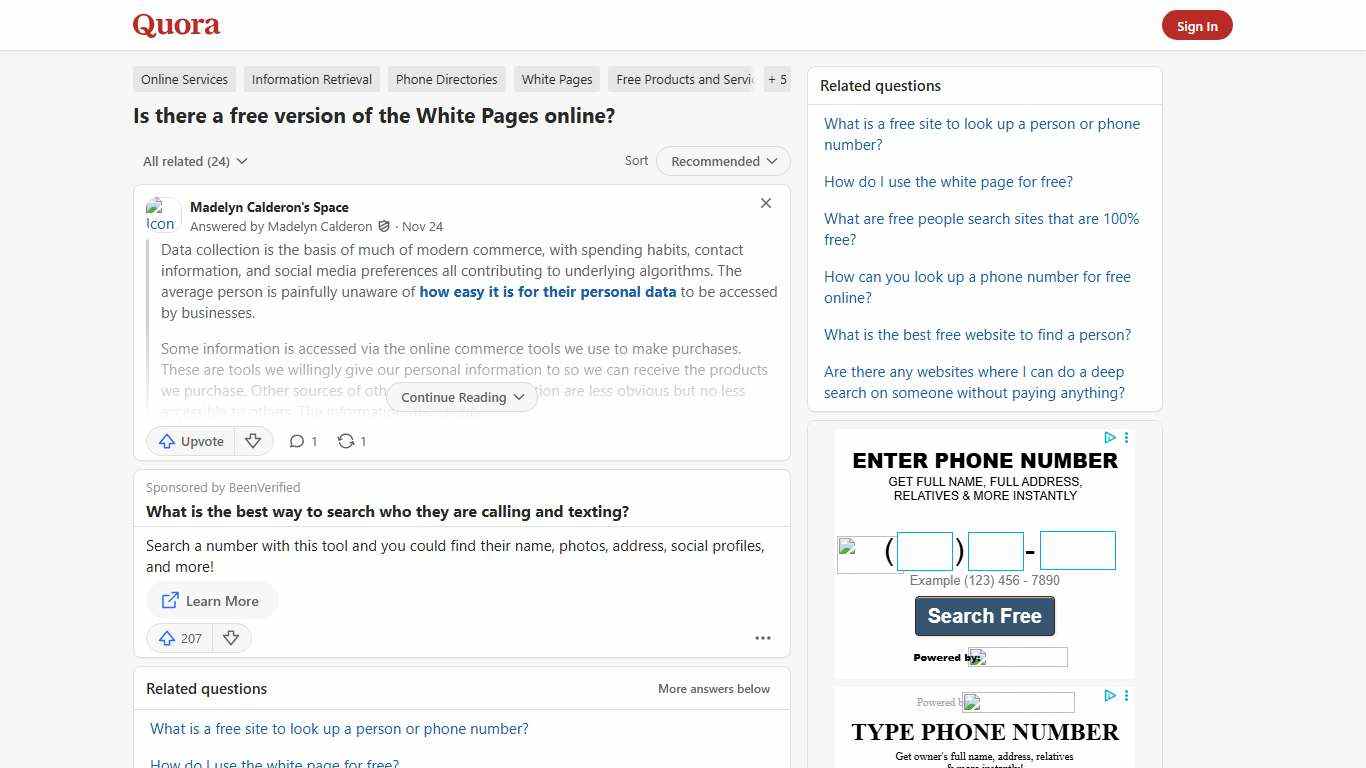 Is there a free version of the White Pages online? - Quora